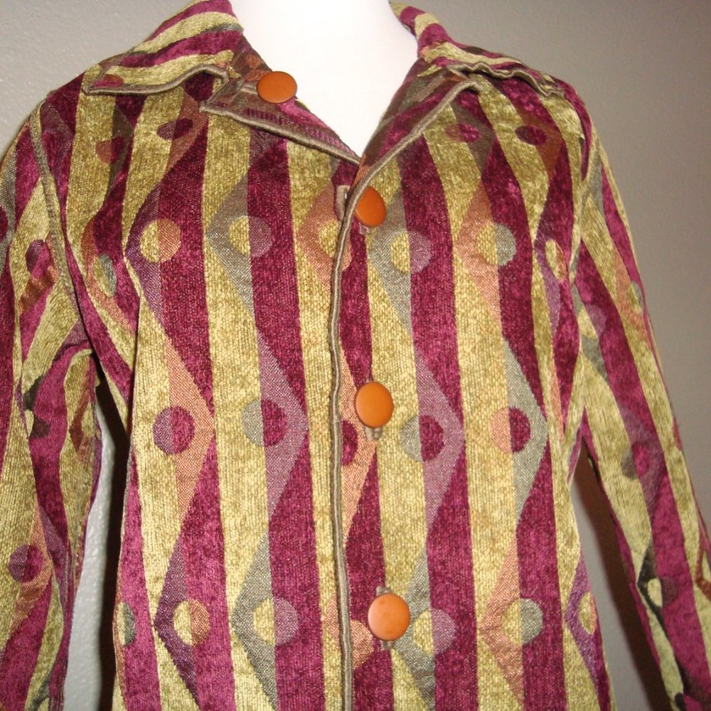 Reversible Winding River Button Front Jacket Gree… - image 8